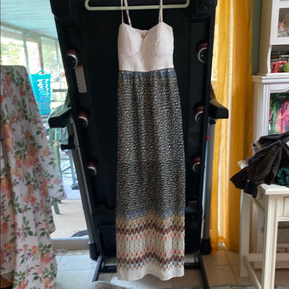 Three Pink Hearts by Trixxi Black and White Maxi Dress Sleeveless Sundress